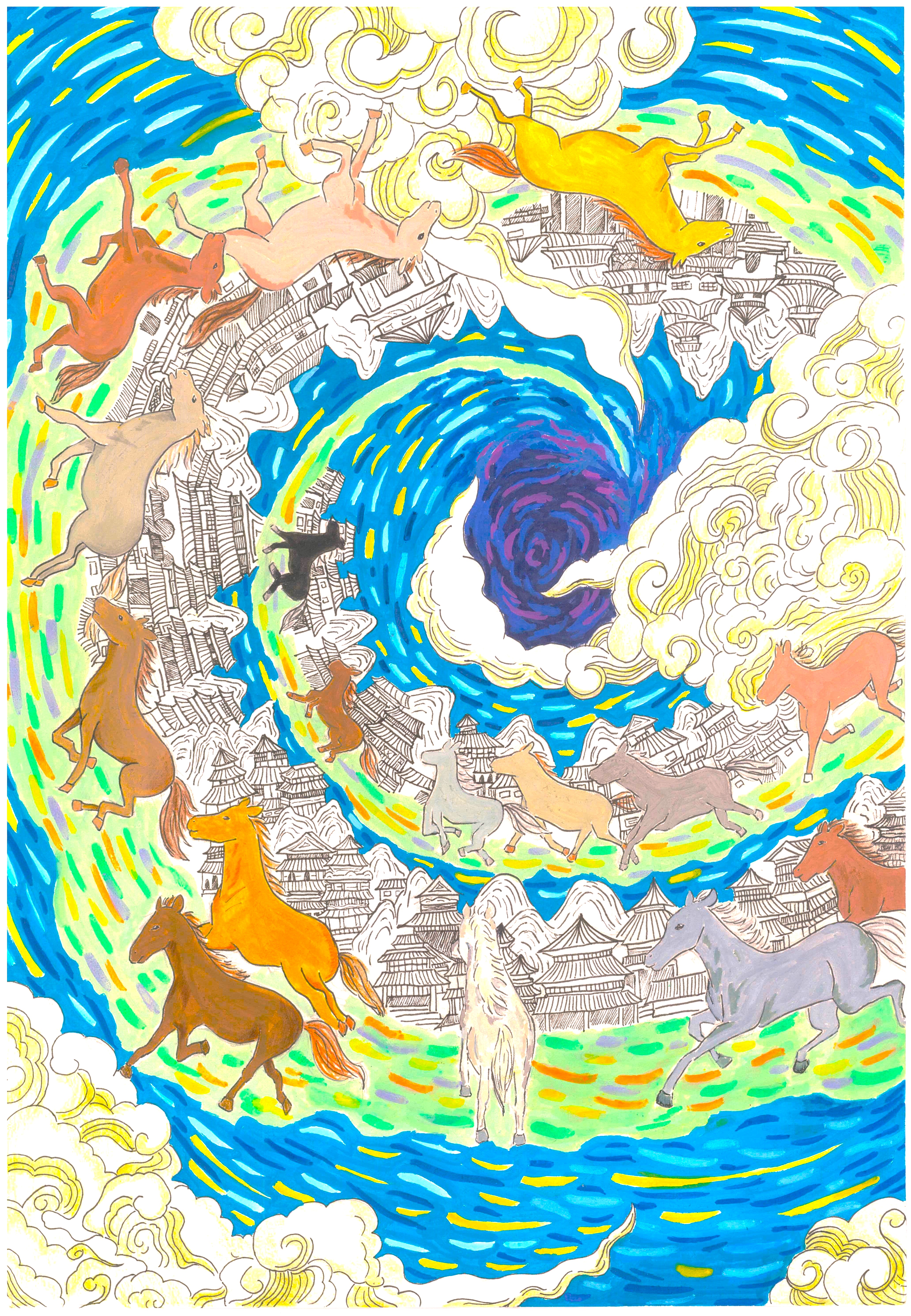 初中組 江玥熹 《雲湧奔霄》 一等獎